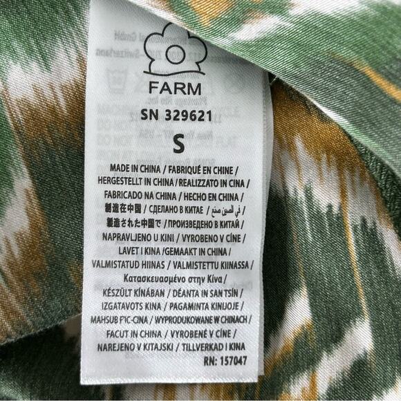 Farm Rio Pineapple Ikat Asymmetric Hem Wrap Dress Beaded Small - Picture 9 of 14